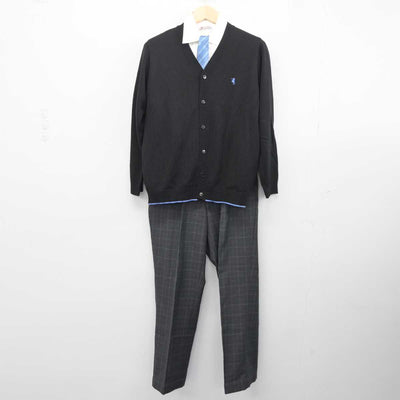 【中古】 クラーク記念国際高等学校 男子制服 6点 (ブレザー・シャツ・ニット・ズボン) sf042404