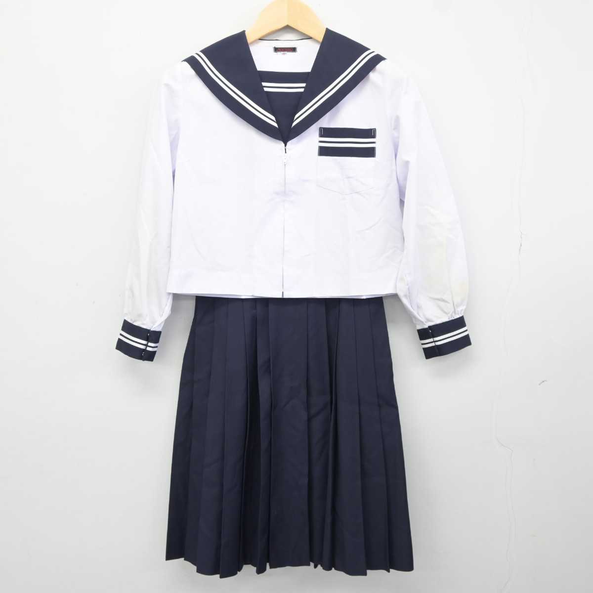 【中古】静岡県 富士宮市立第二中学校 女子制服 4点 (セーラー服・スカート) sf042414