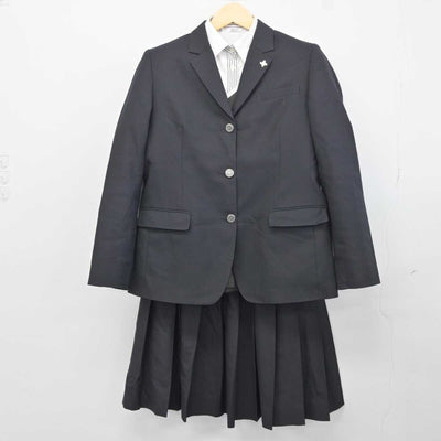 【中古】兵庫県 鳴尾高等学校 女子制服 6点 (ブレザー・シャツ・ニット・スカート) sf042426