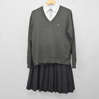 【中古】兵庫県 鳴尾高等学校 女子制服 6点 (ブレザー・シャツ・ニット・スカート) sf042426