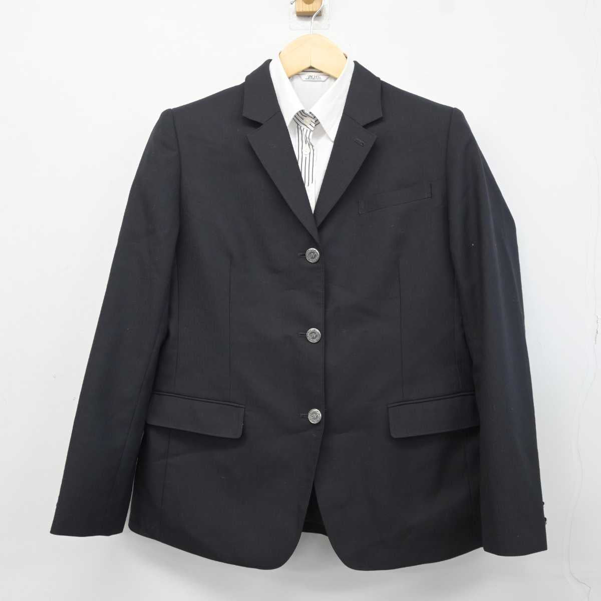 【中古】兵庫県 鳴尾高等学校 女子制服 2点 (ブレザー・シャツ) sf042427