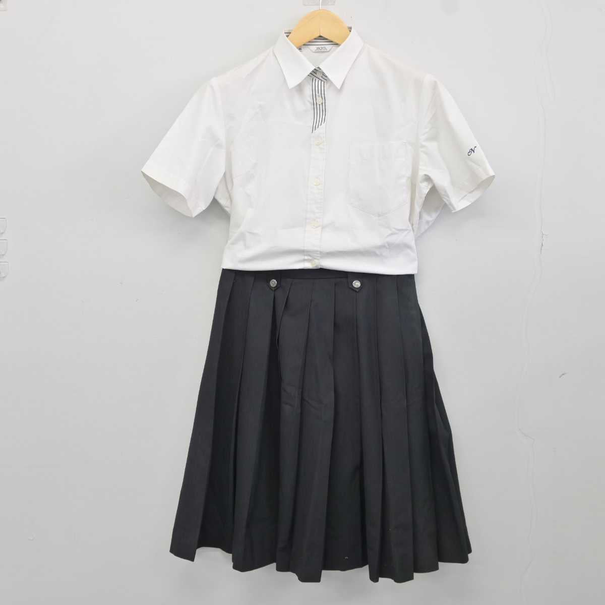 【中古】兵庫県 鳴尾高等学校 女子制服 4点 (シャツ・スカート) sf042428