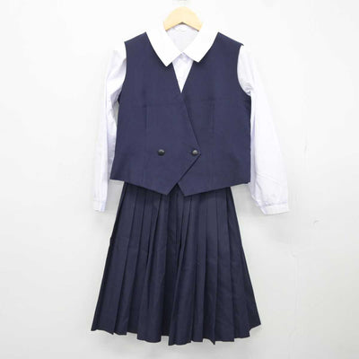 【中古】兵庫県 広嶺中学校 女子制服 3点 (ベスト・シャツ・スカート) sf042432