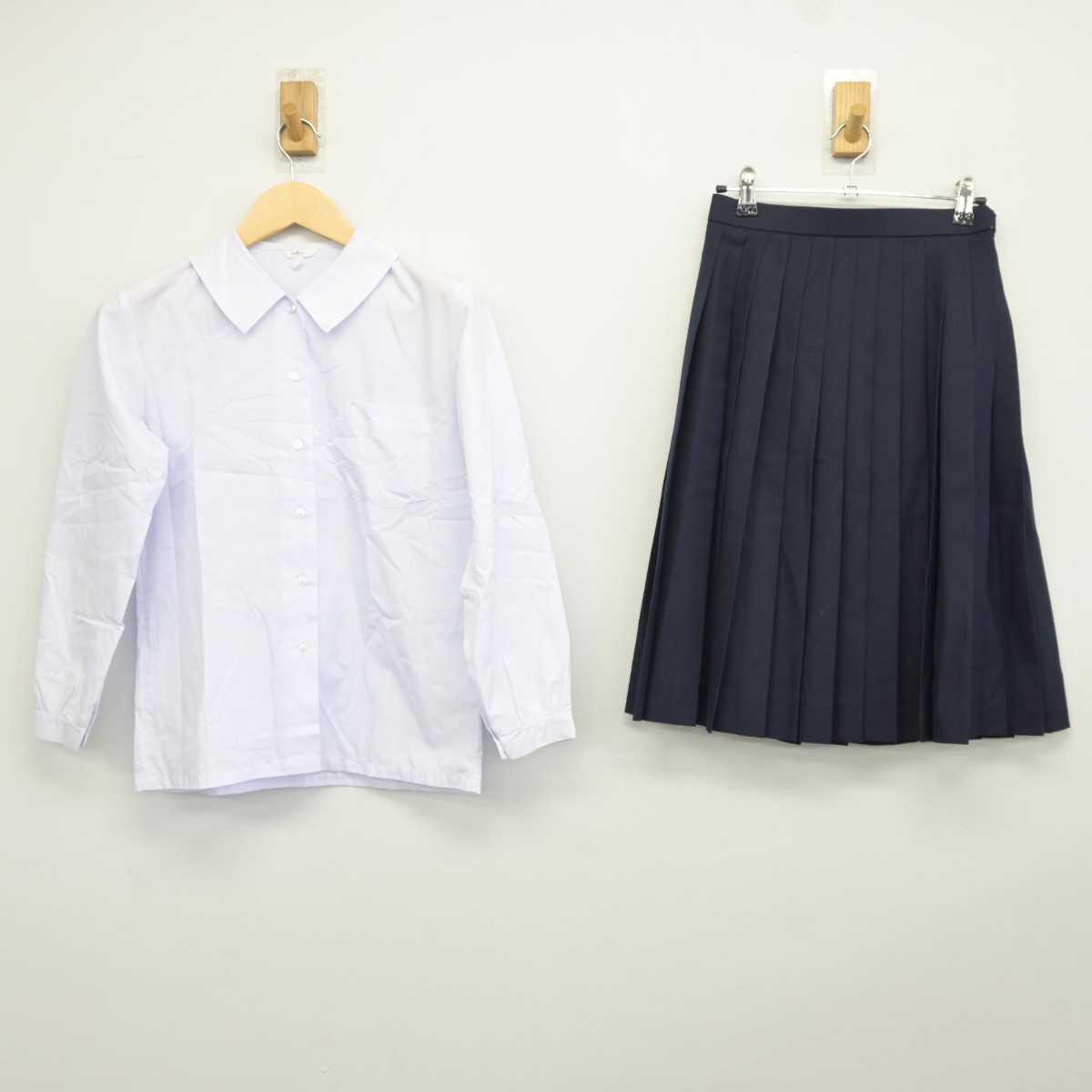 【中古】兵庫県 広嶺中学校 女子制服 3点 (シャツ・スカート) sf042433