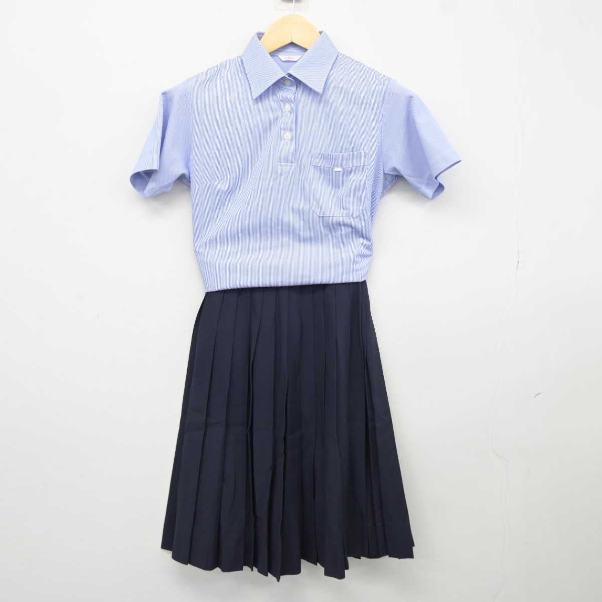 【中古】兵庫県 広嶺中学校 女子制服 2点 (シャツ・スカート) sf042435