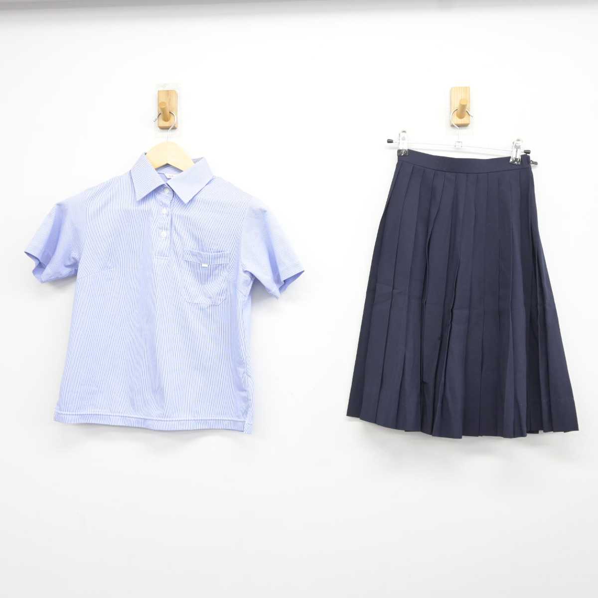 【中古】兵庫県 広嶺中学校 女子制服 2点 (シャツ・スカート) sf042435