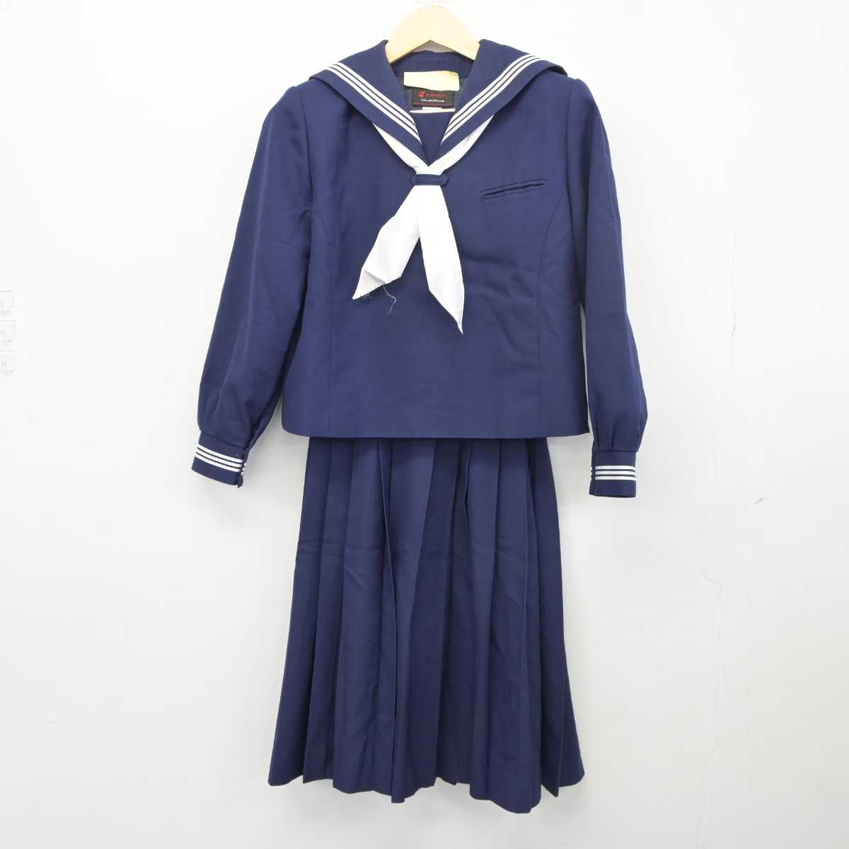 【中古】京都府 京都女子中学校 女子制服 3点 (セーラー服・スカート) sf042466