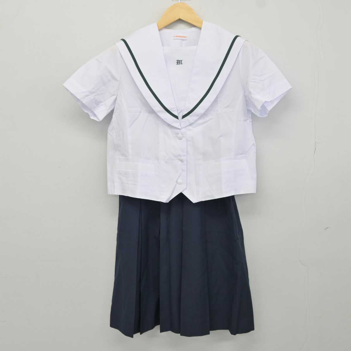 【中古】神奈川県 睦合中学校 女子制服 3点 (セーラー服・スカート) sf042468