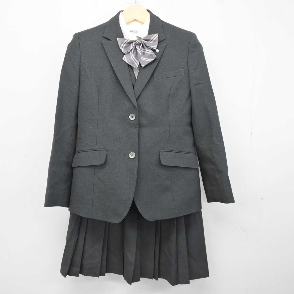 【中古】京都府 京都堀川音楽高等学校 女子制服 6点 (ブレザー・シャツ・ベスト・スカート) sf042476