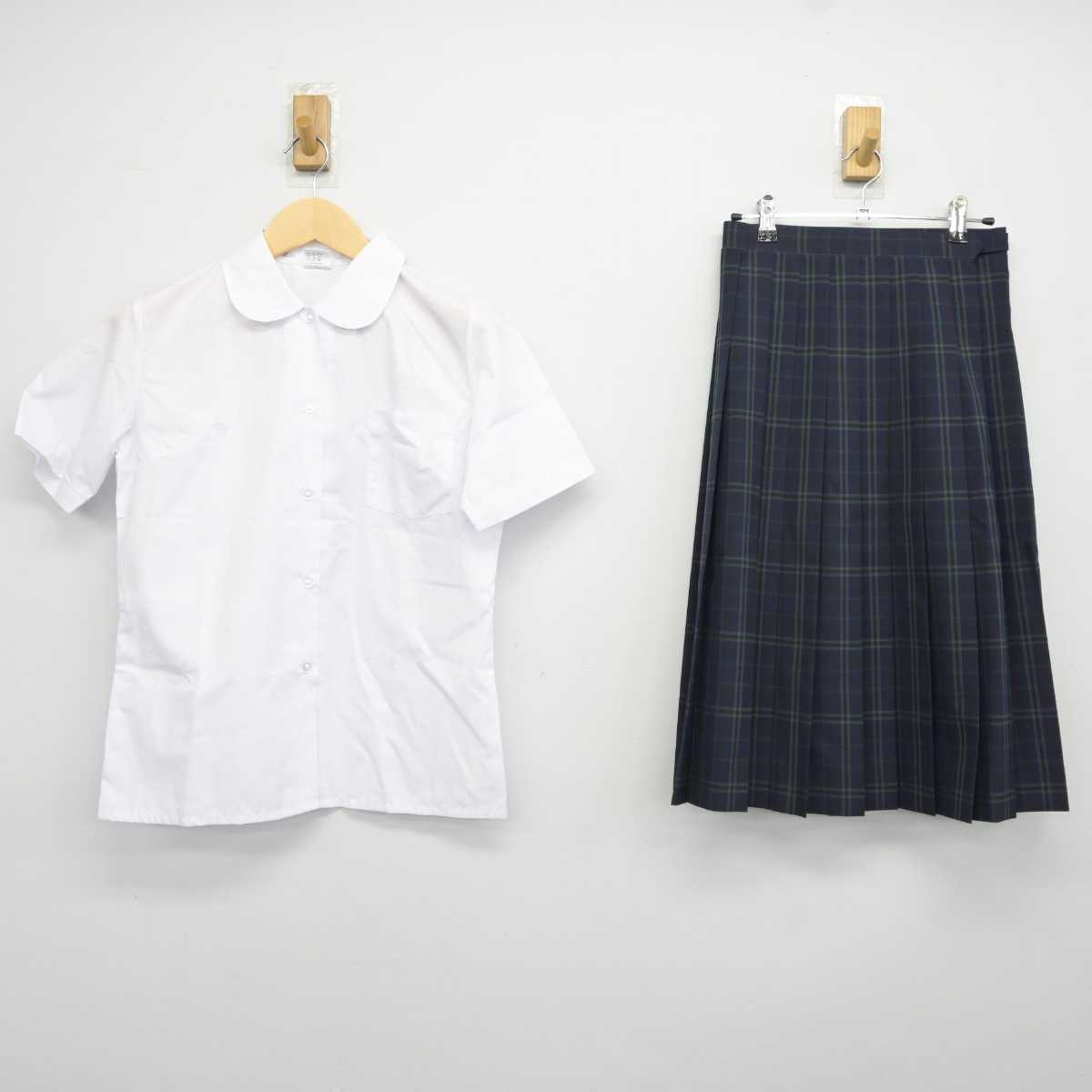 【中古】埼玉県 栄進中学校 女子制服 2点 (シャツ・スカート) sf042492