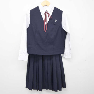 【中古】佐賀県 中原中学校 女子制服 5点 (ブレザー・シャツ・ベスト・スカート) sf042493