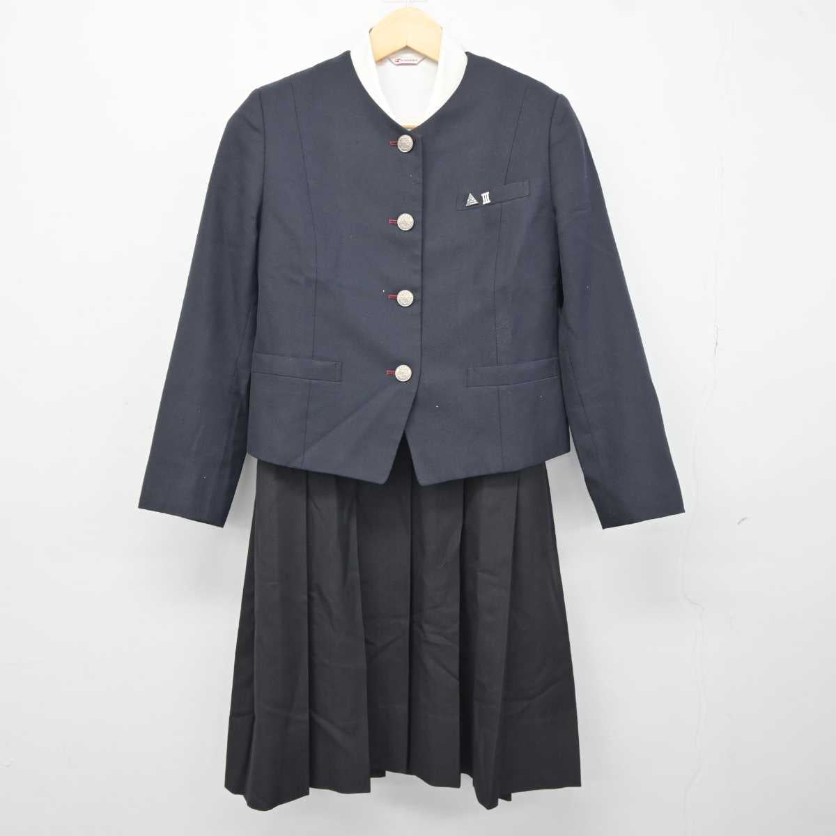 【中古】兵庫県 三田学園高等学校 女子制服 4点 (ブレザー・シャツ・ジャンパースカート) sf042498