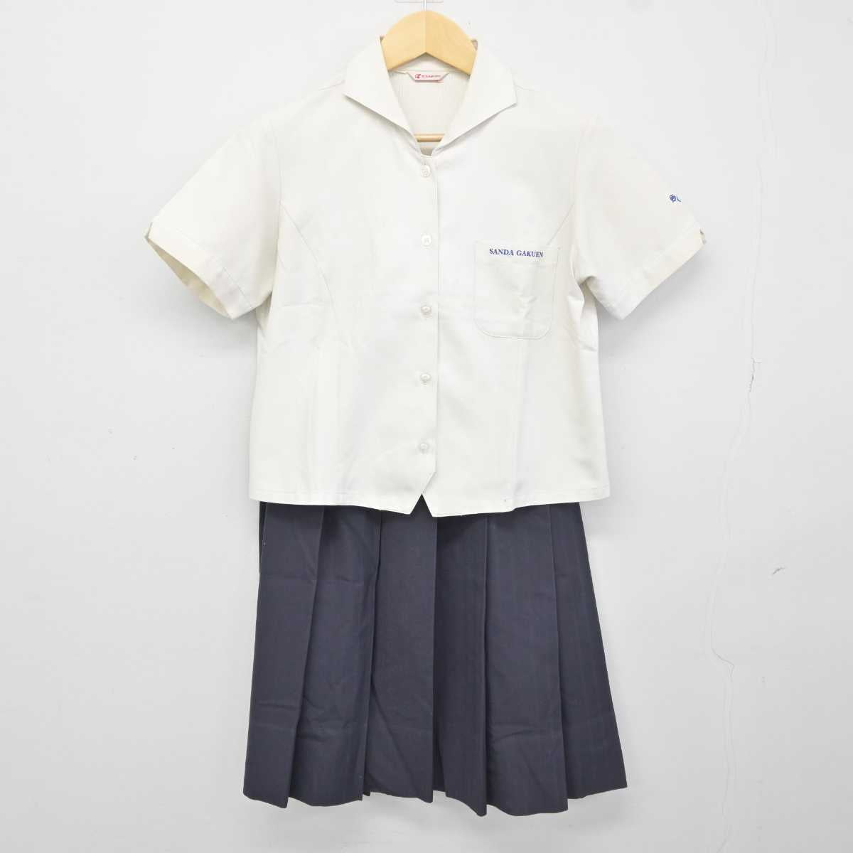 【中古】兵庫県 三田学園高等学校 女子制服 2点 (シャツ・スカート) sf042503