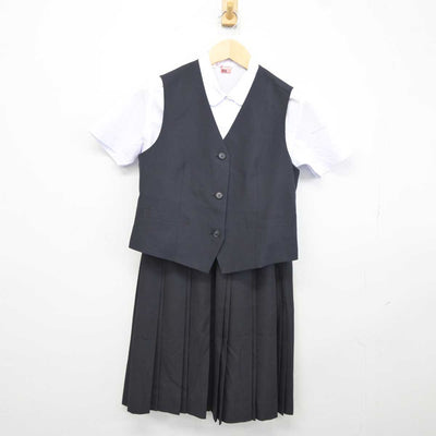 【中古】岩手県 種市中学校 女子制服 3点 (ベスト・シャツ・スカート) sf042523