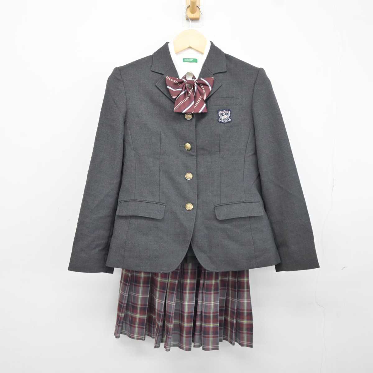 【中古】千葉県 植草学園大学附属高等学校 女子制服 4点 (ブレザー・シャツ・スカート) sf042550