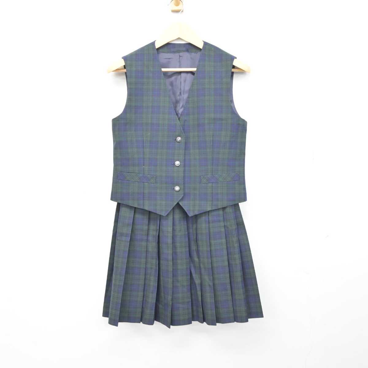 【中古】神奈川県 桐光学園中学校高等学校 女子制服 2点 (ベスト・スカート) sf042567