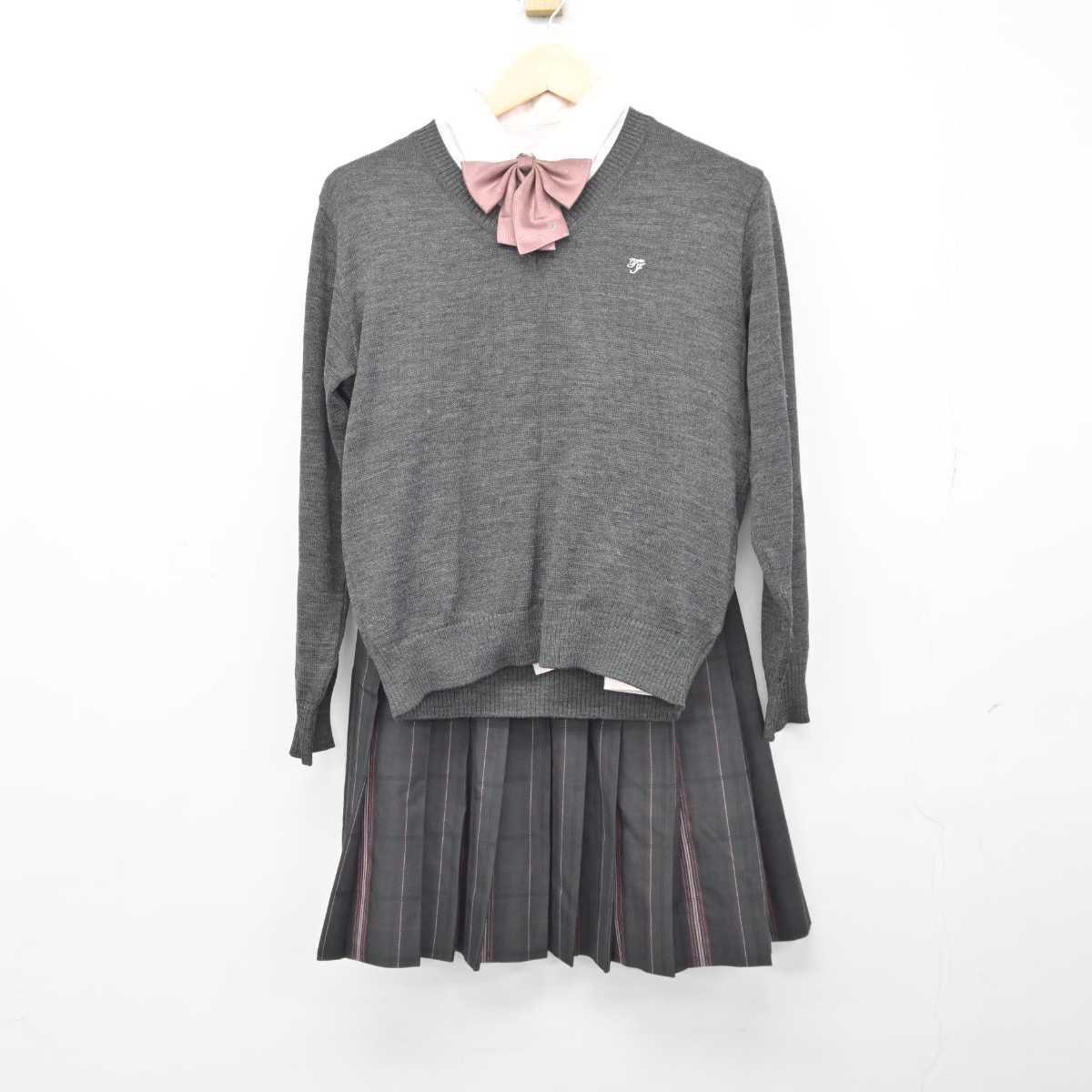 【中古】東京都 東洋女子高等学校 女子制服 5点 (ブレザー・ニット・シャツ・スカート) sf042576