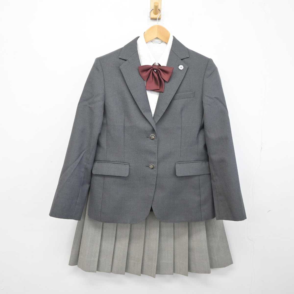 【中古】福島県 福島南高等学校 女子制服 5点 (ブレザー・ニット・シャツ・スカート) sf042596