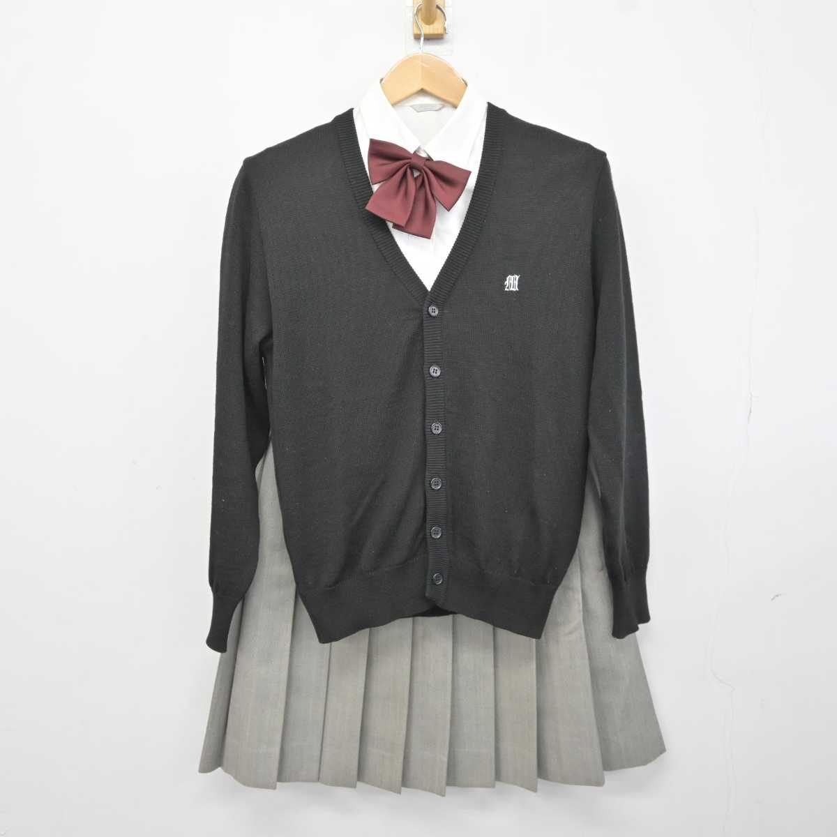 【中古】福島県 福島南高等学校 女子制服 5点 (ブレザー・ニット・シャツ・スカート) sf042596