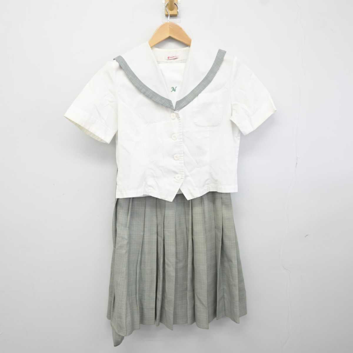 【中古】福岡県 中間高等学校 女子制服 3点 (セーラー服・スカート) sf042609