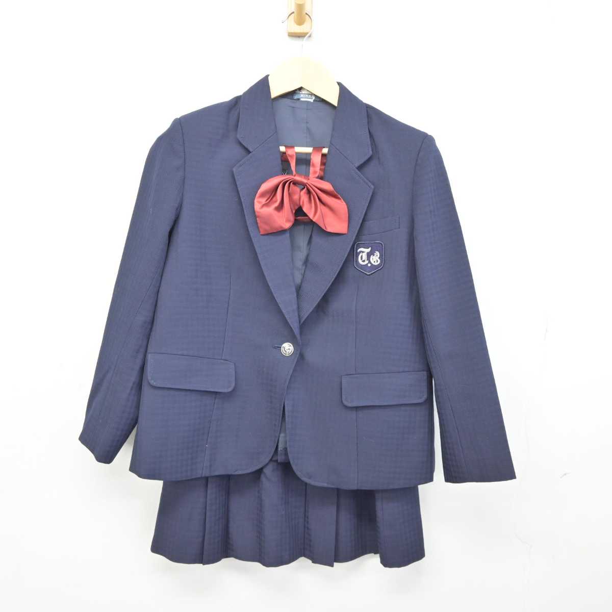 【中古】東京都 東亜学園高等学校 女子制服 4点 (ブレザー・ベスト・スカート) sf042614