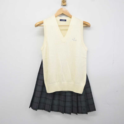 【中古】埼玉県 川口高等学校 女子制服 2点 (ニットベスト・スカート) sf042622