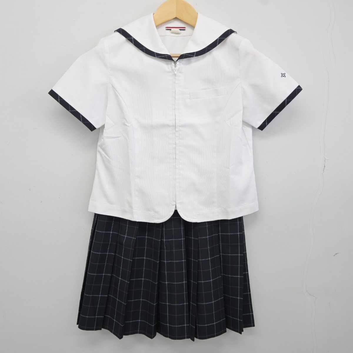 【中古】長崎県 鎮西学院高等学校 女子制服 2点 (セーラー服・スカート) sf042635