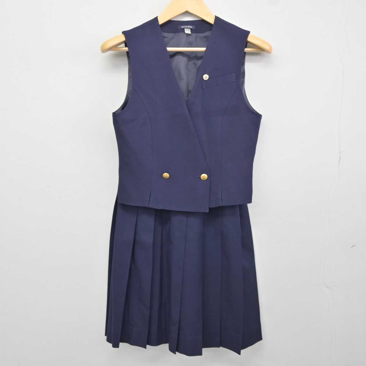 【中古】広島県 安田女子中学高等学校 女子制服 7点 (ブレザー・ベスト・スカート) sf042643