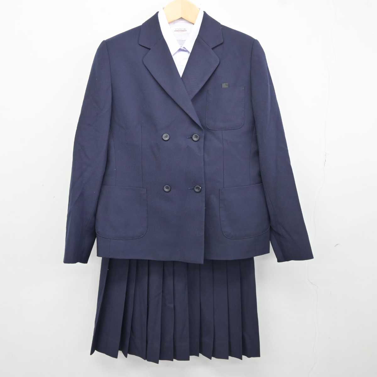 【中古】兵庫県 魚崎中学校 女子制服 4点 (ブレザー・ベスト・シャツ・スカート) sf042645