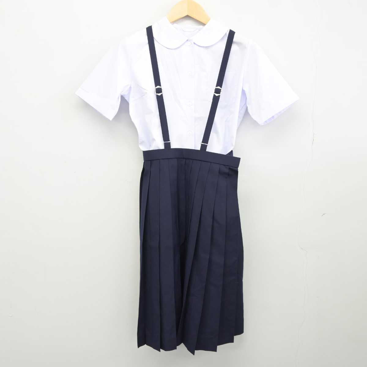 【中古】兵庫県 魚崎中学校 女子制服 2点 (シャツ・スカート) sf042646