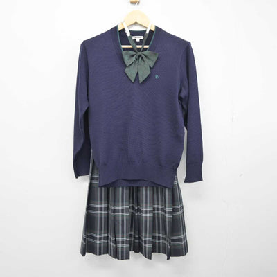 【中古】東京都 文京学院大学女子高等学校 女子制服 3点 (ニット・スカート) sf042691