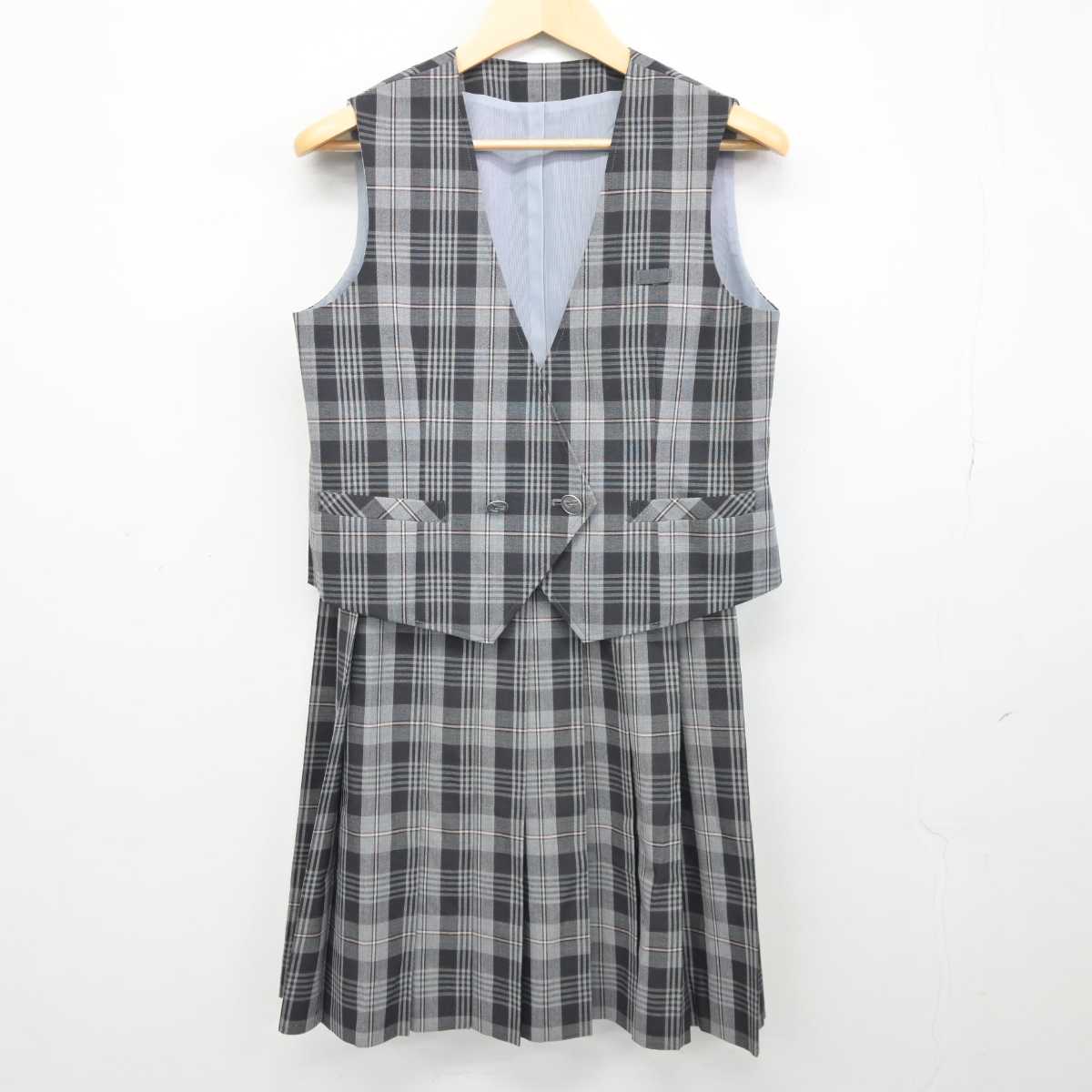 【中古】埼玉県 黒須中学校 女子制服 2点 (ベスト・スカート) sf042758