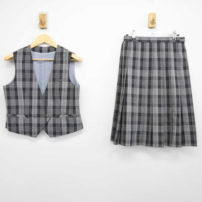 【中古】埼玉県 黒須中学校 女子制服 2点 (ベスト・スカート) sf042758