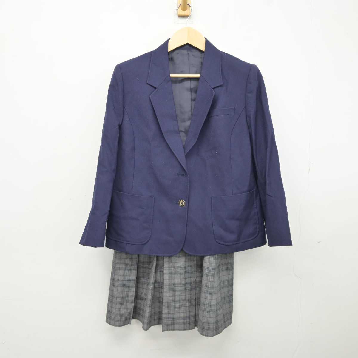 【中古】神奈川県 栗原高等学校 女子制服 4点 (ブレザー・ベスト・スカート) sf042766