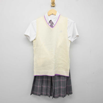 【中古】大阪府 香ヶ丘リベルテ高等学校 女子制服 4点 (ニットベスト・シャツ・スカート) sf042777