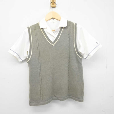 【中古】福岡県 伝習館高等学校 女子制服 2点 (ニットベスト・シャツ) sf042789