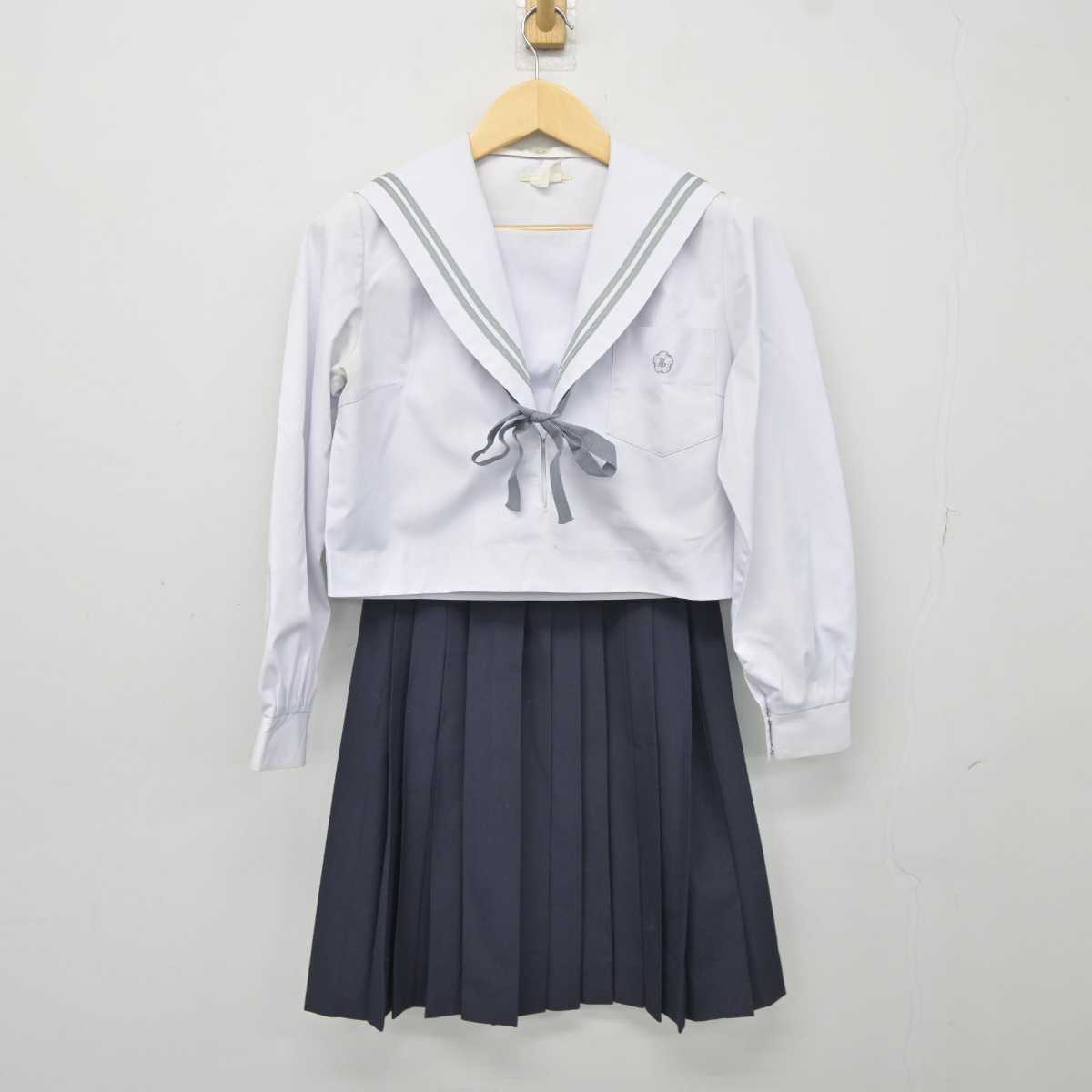 【中古】愛知県 津島東高等学校 女子制服 3点 (セーラー服・スカート) sf042797