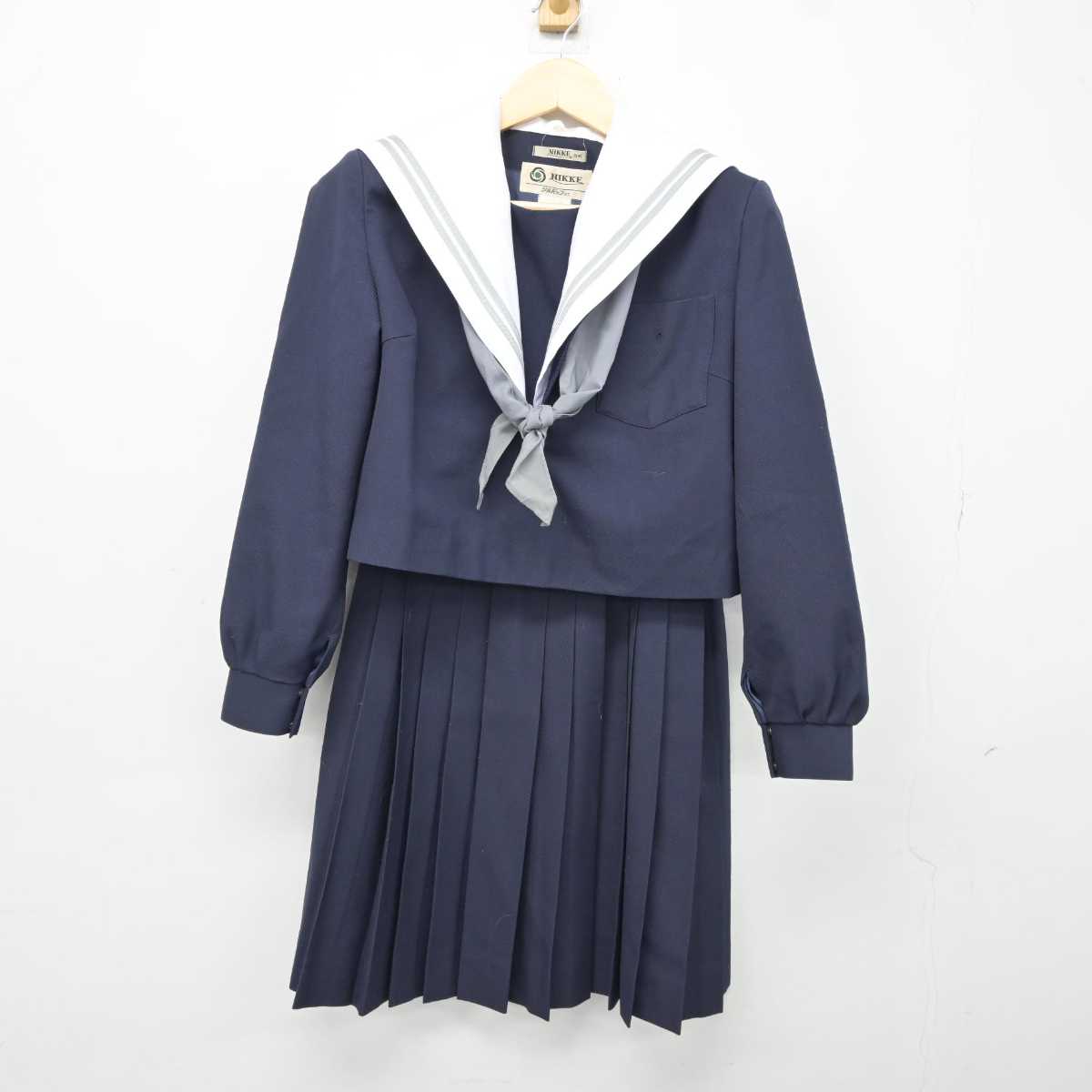 【中古】愛知県 津島東高等学校 女子制服 3点 (セーラー服・スカート) sf042799