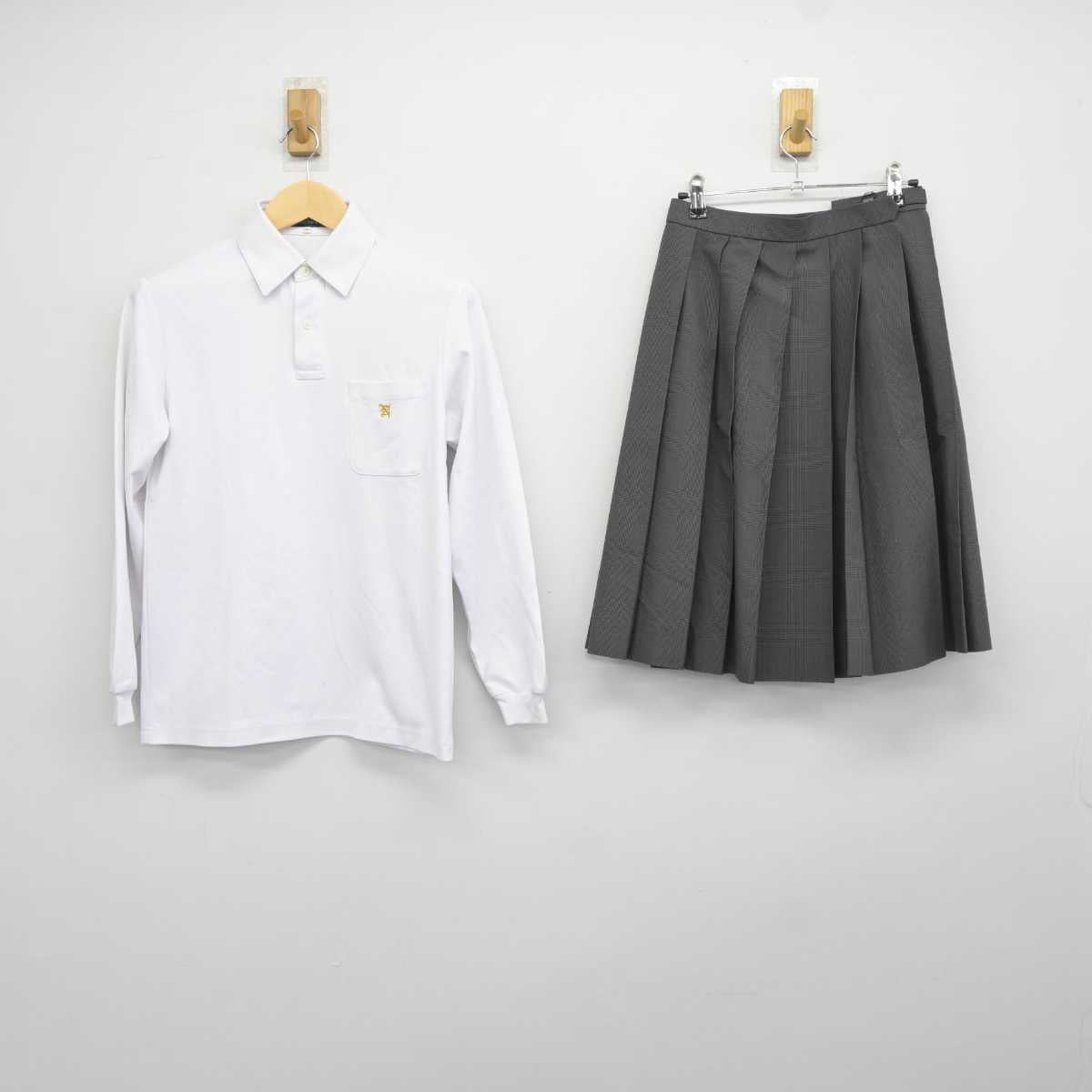 【中古】大阪府 長吉西中学校  女子制服 2点 (シャツ・スカート) sf042806