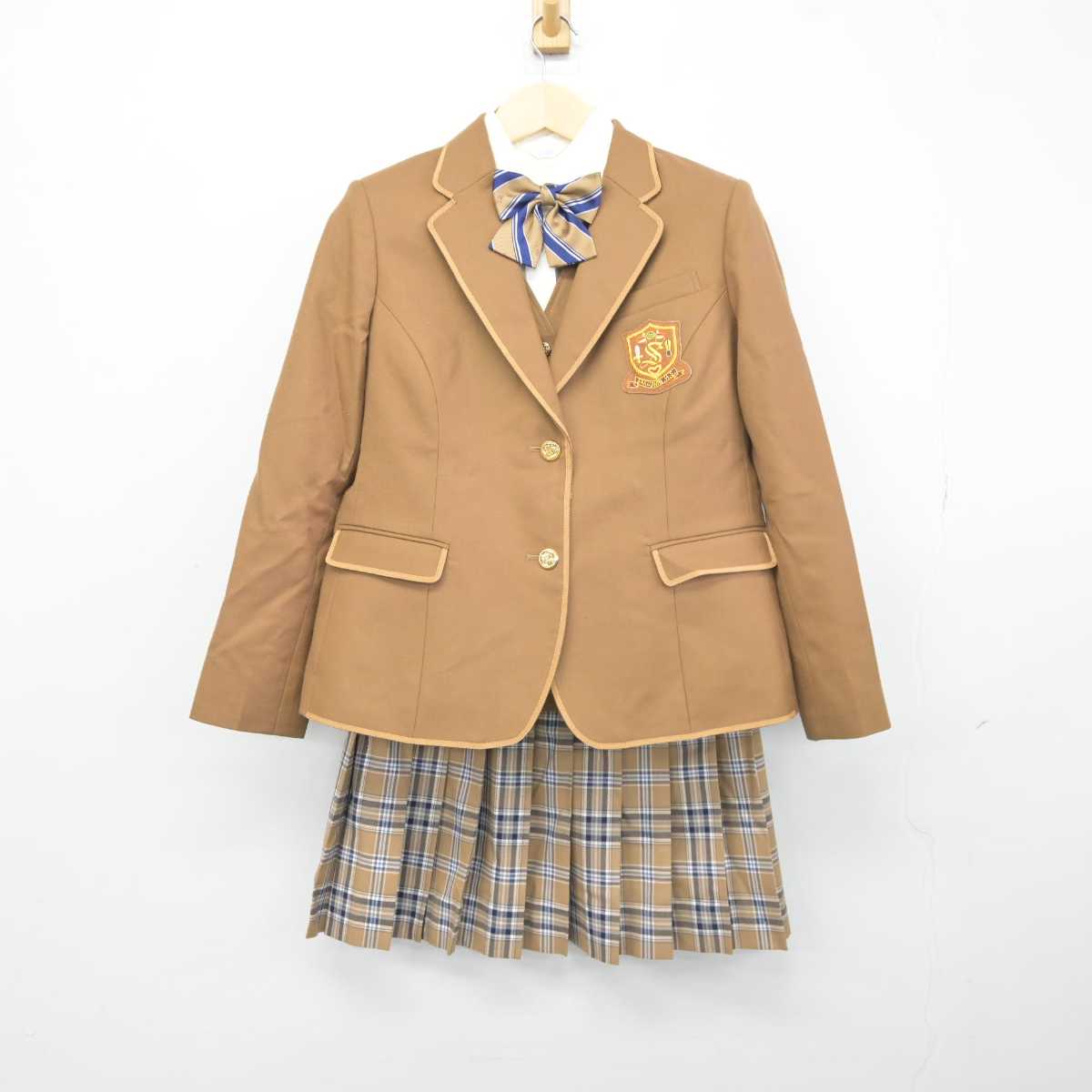 【中古】栃木県 作新学院高等学校 女子制服 5点 (ブレザー・ベスト・シャツ・スカート) sf042814