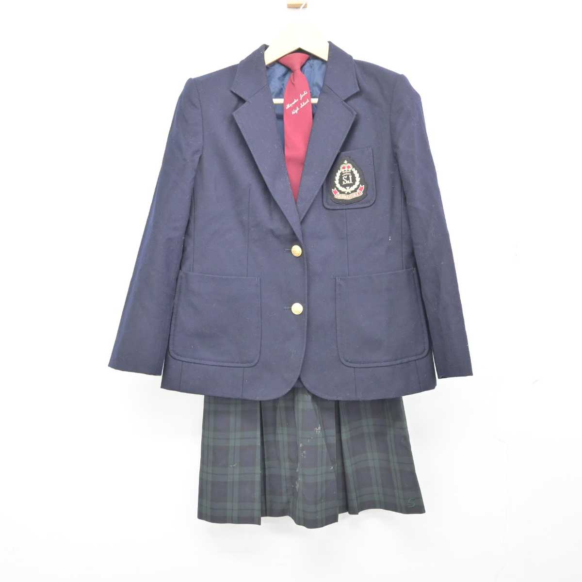 【中古】静岡県 静岡女子高等学校 女子制服 4点 (ブレザー・ベスト・スカート) sf042819