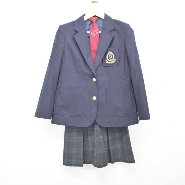 【中古】静岡県 静岡女子高等学校 女子制服 4点 (ブレザー・ベスト 