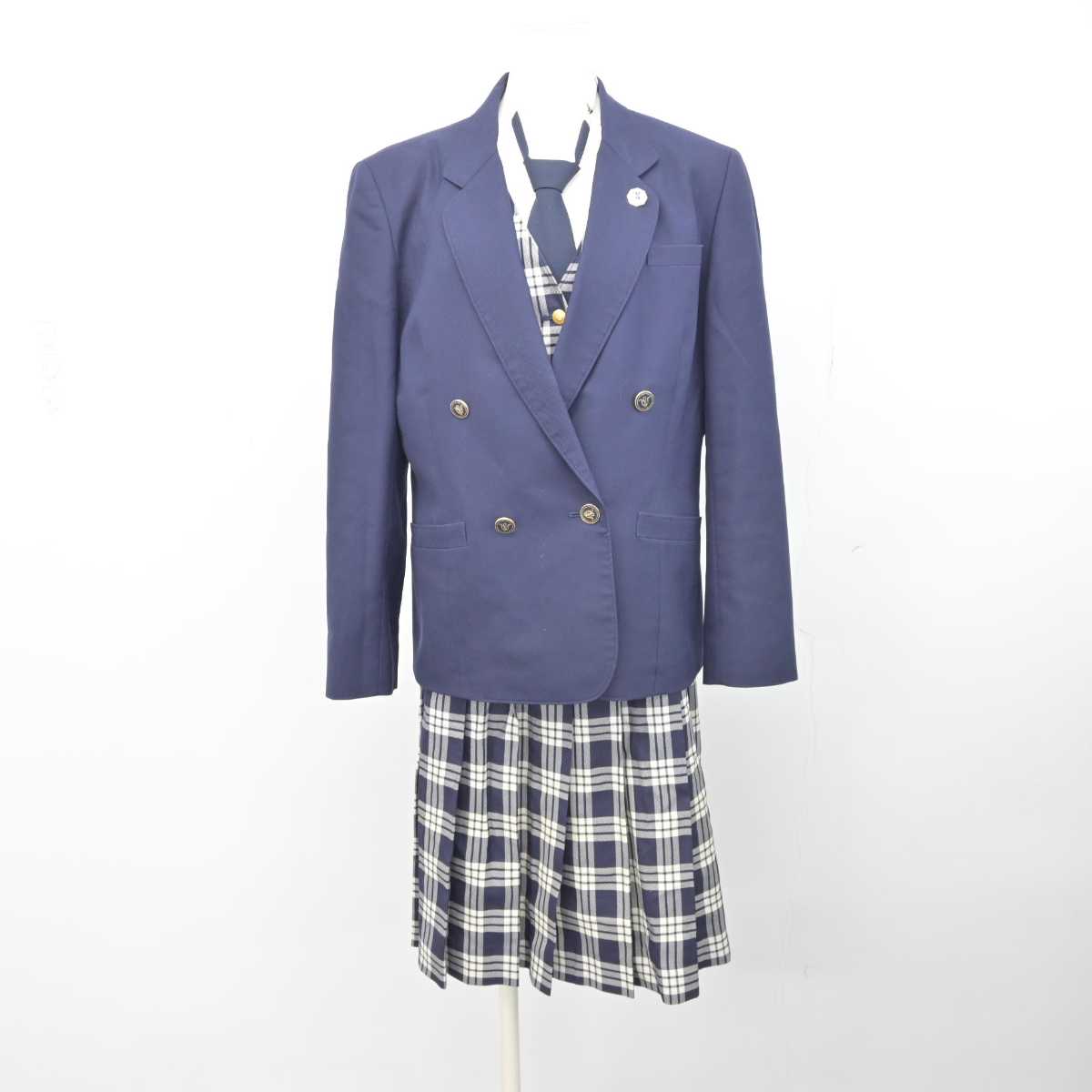 【中古】宮城県 聖和学園高等学校 女子制服 6点 (ブレザー・ニット・ベスト・スカート) sf042834