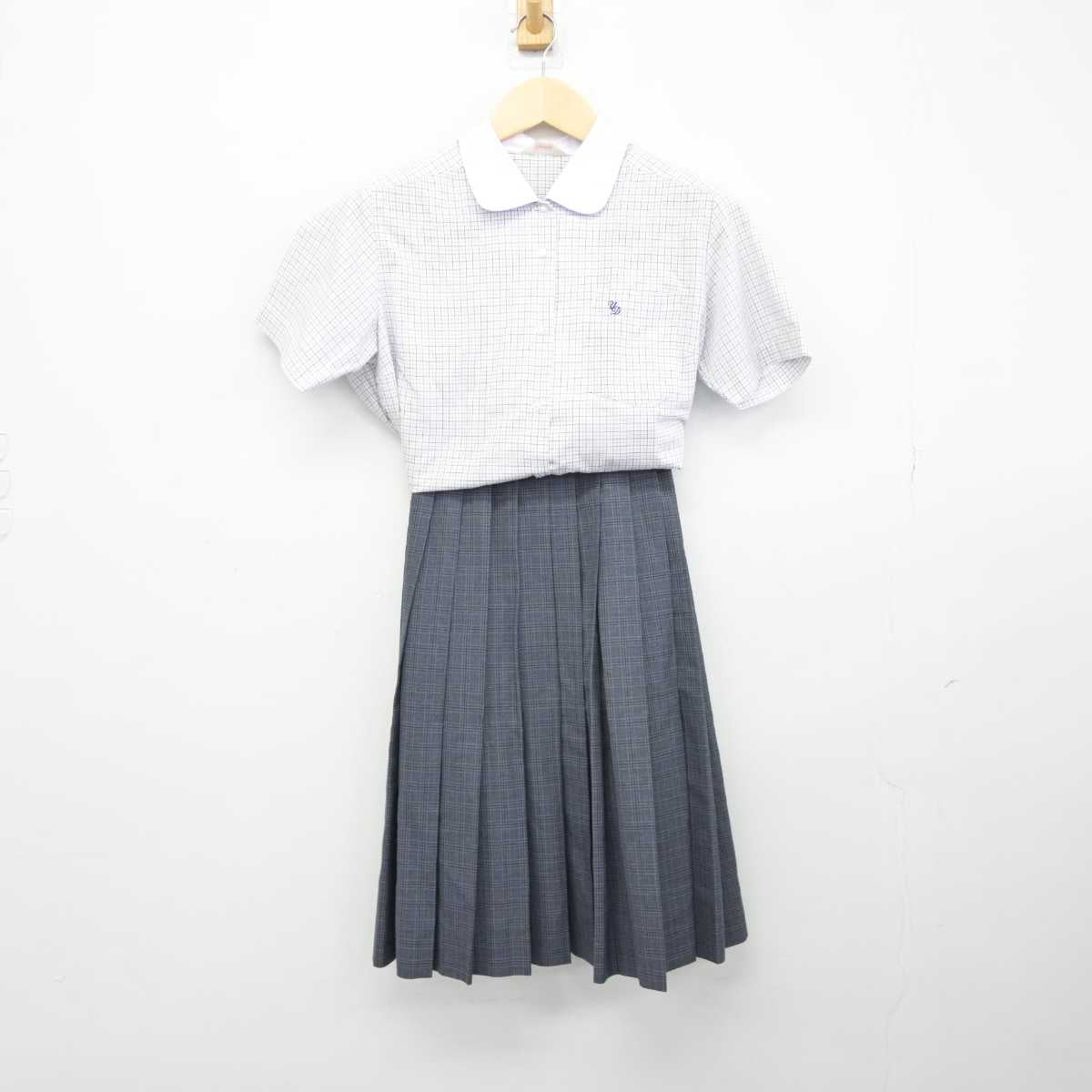 【中古】岐阜県 鶯谷中学校 女子制服 2点 (シャツ・スカート) sf042838