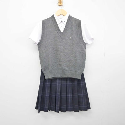 【中古】大阪府 堺東高等学校 女子制服 3点 (ニットベスト・シャツ・スカート) sf042840