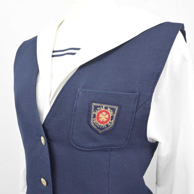 【中古】岡山県 就実高等学校 女子制服 4点 (ブレザー・ベスト・シャツ・スカート) sf042841