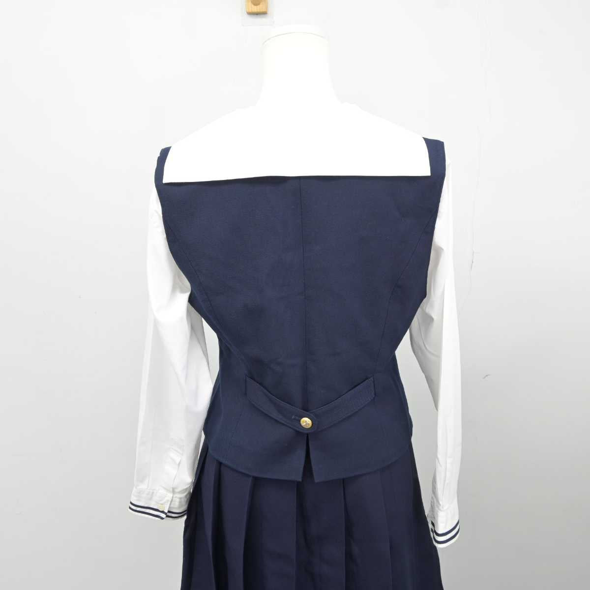 【中古】岡山県 就実高等学校 女子制服 4点 (ブレザー・ベスト・シャツ・スカート) sf042841