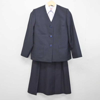 【中古】群馬県 富士見中学校 女子制服 4点 (ブレザー・シャツ・ベスト・スカート) sf042862