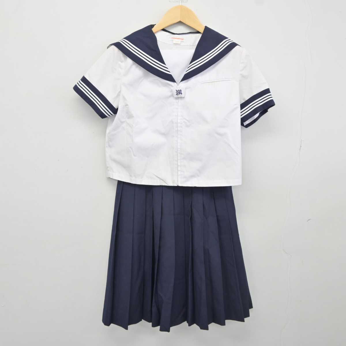 【中古】埼玉県 美原中学校 女子制服 3点 (セーラー服・スカート) sf042868