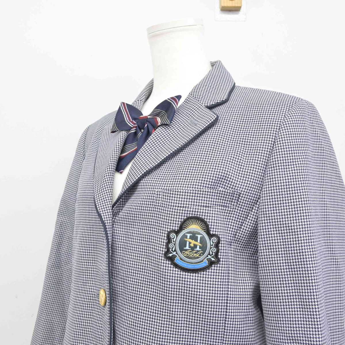 【中古】福岡県 博多学園 博多高等学校 女子制服 3点 (ブレザー・スカート) sf042875